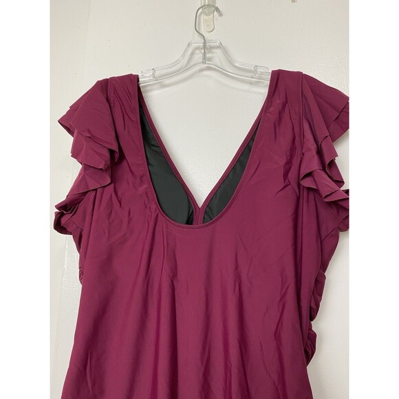 Blooming Jelly Swimsuits Tummy Control Slimming One Piece Burgundy Plus Size 3XL - Picture 14 of 14